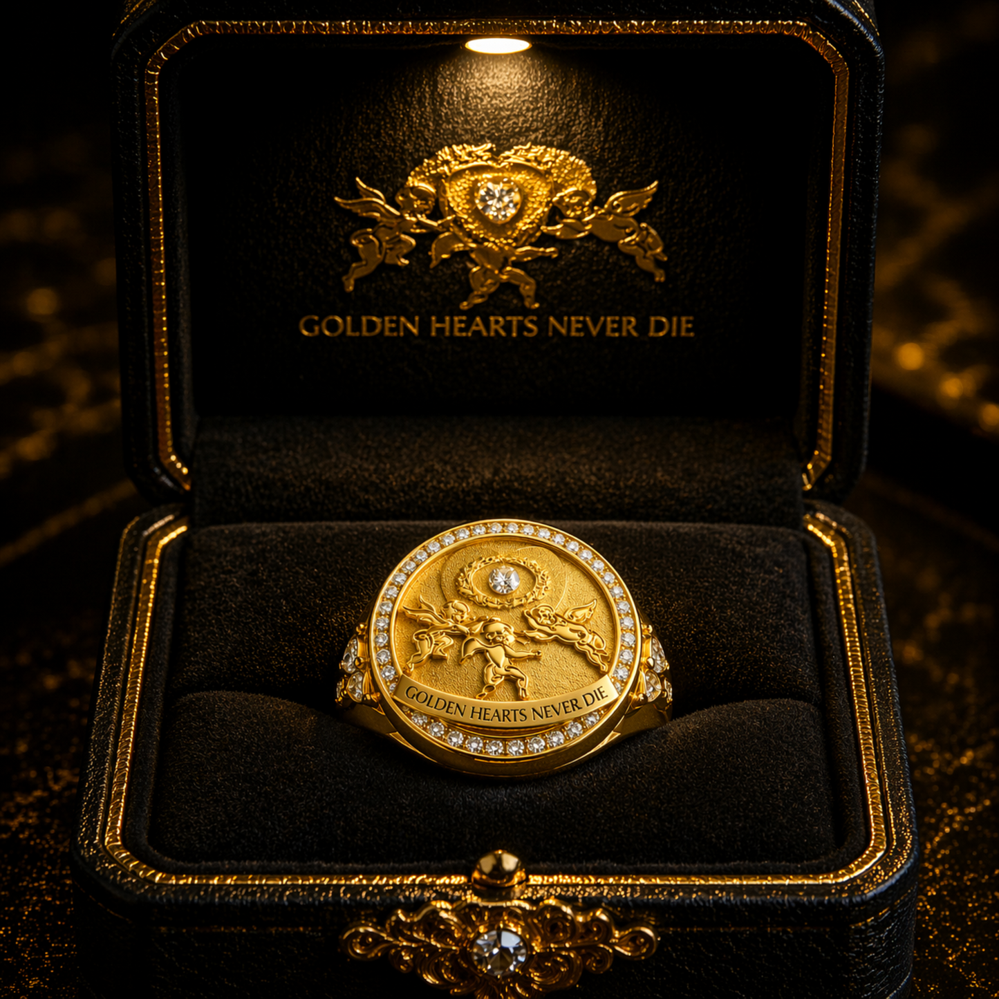 Golden Hearts Never Die Ring - Gold