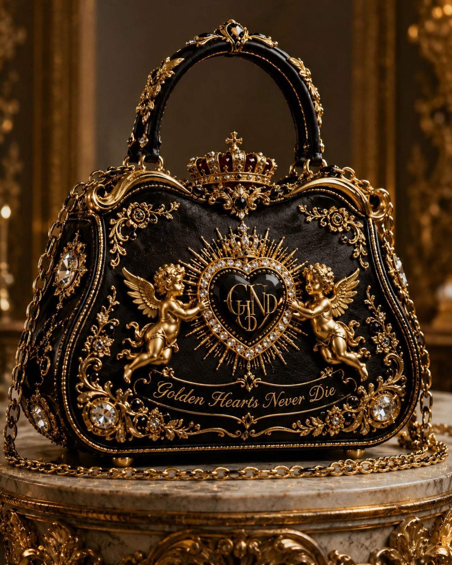 Luxury Bag Golden Hearts Never Die