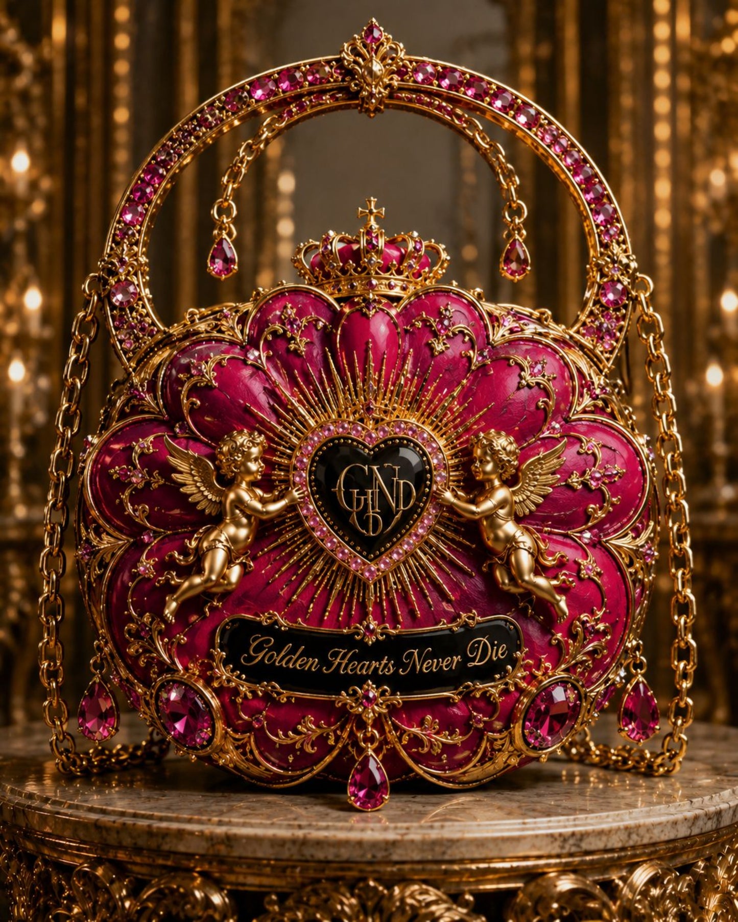 Luxury Bag Golden Hearts Never Die