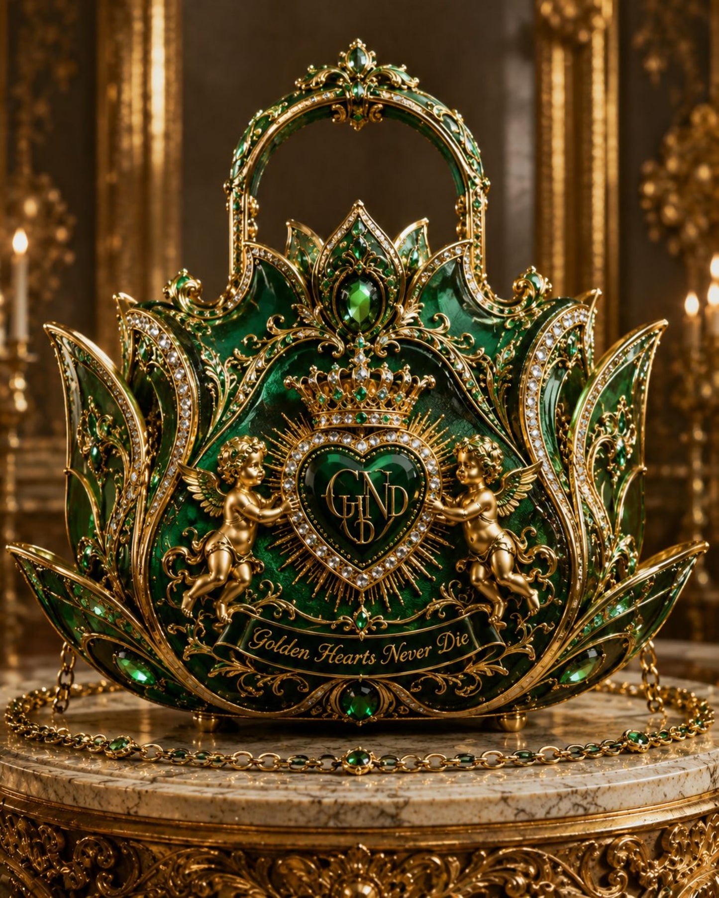 Luxury Bag Golden Hearts Never Die