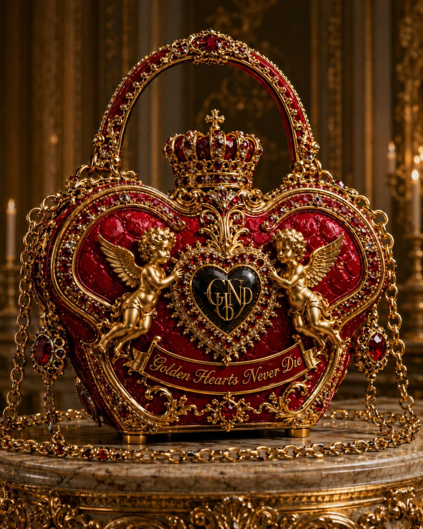 Luxury Bag Golden Hearts Never Die