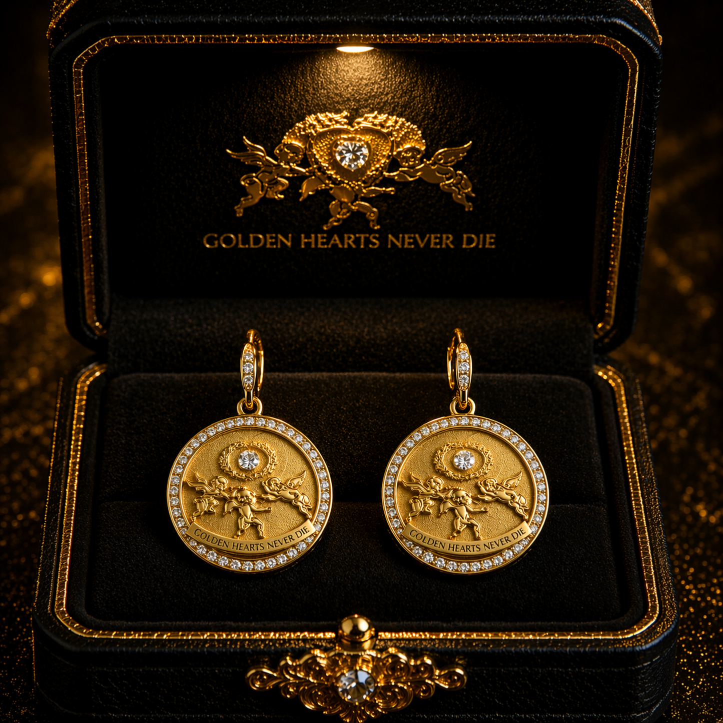Golden Hearts Never Die Earrings - Gold