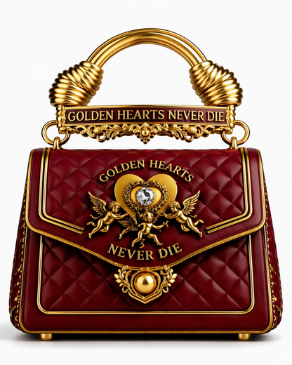 Golden Hearts Never Die Gold Luxury Bag