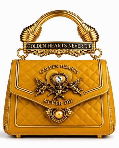 Golden Hearts Never Die Gold Luxury Bag