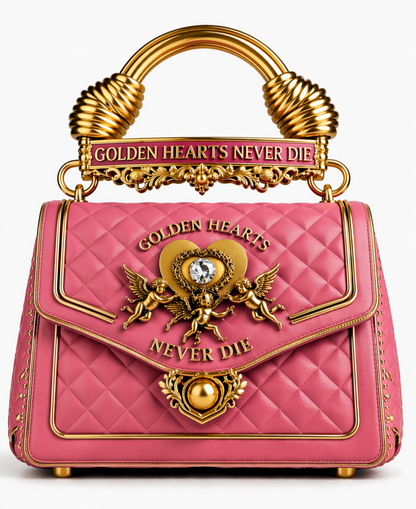 Golden Hearts Never Die Gold Luxury Bag