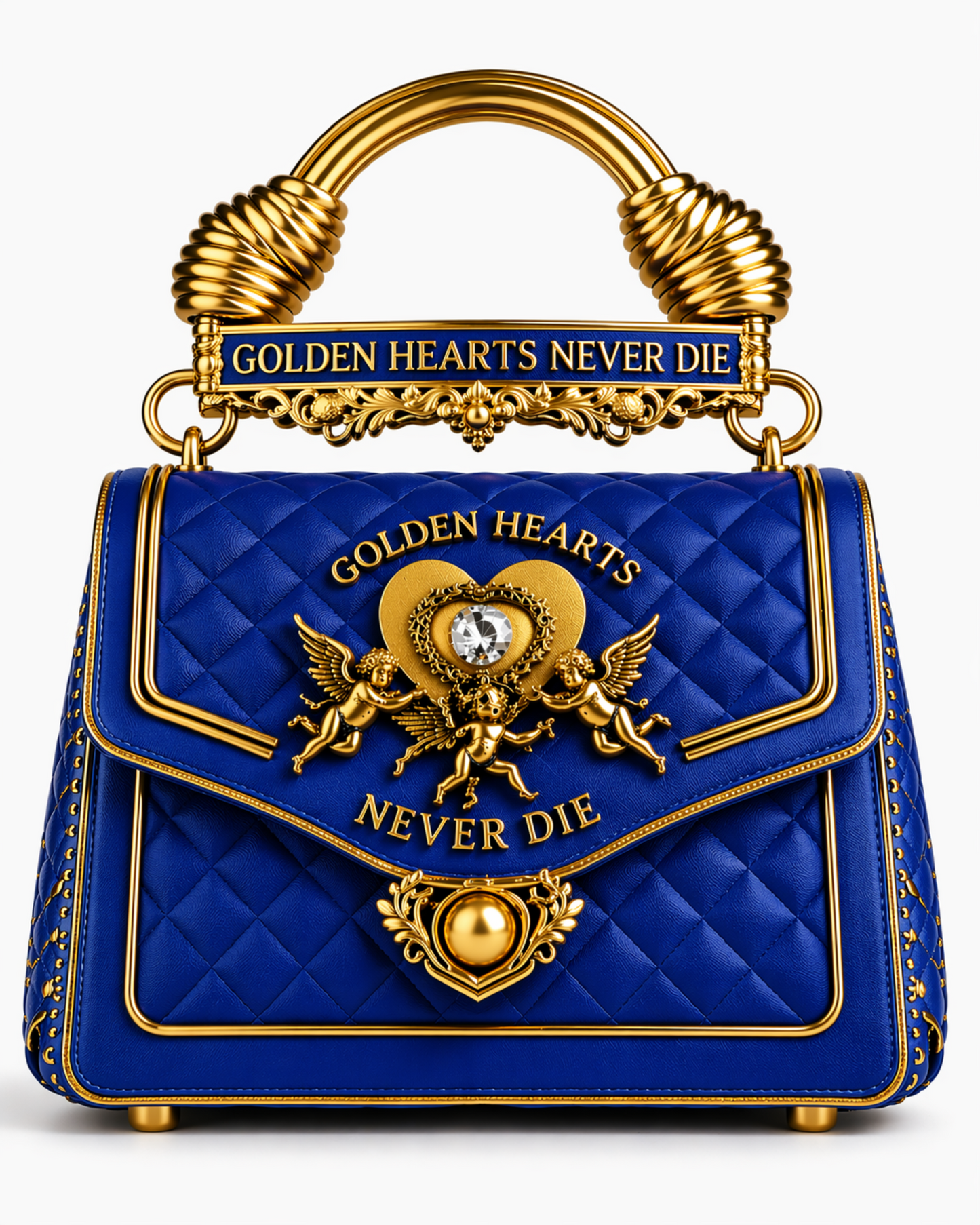 Golden Hearts Never Die Gold Luxury Bag