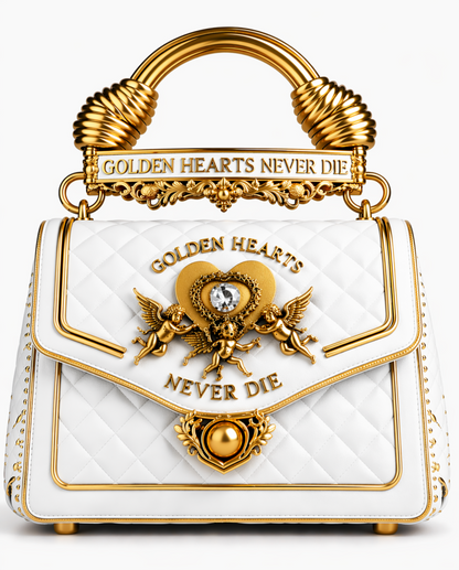 Golden Hearts Never Die Gold Luxury Bag