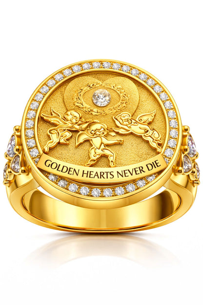 Golden Hearts Never Die Ring - Gold