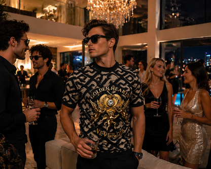Golden Hearts Never Die -  Black/ Golden T-shirt