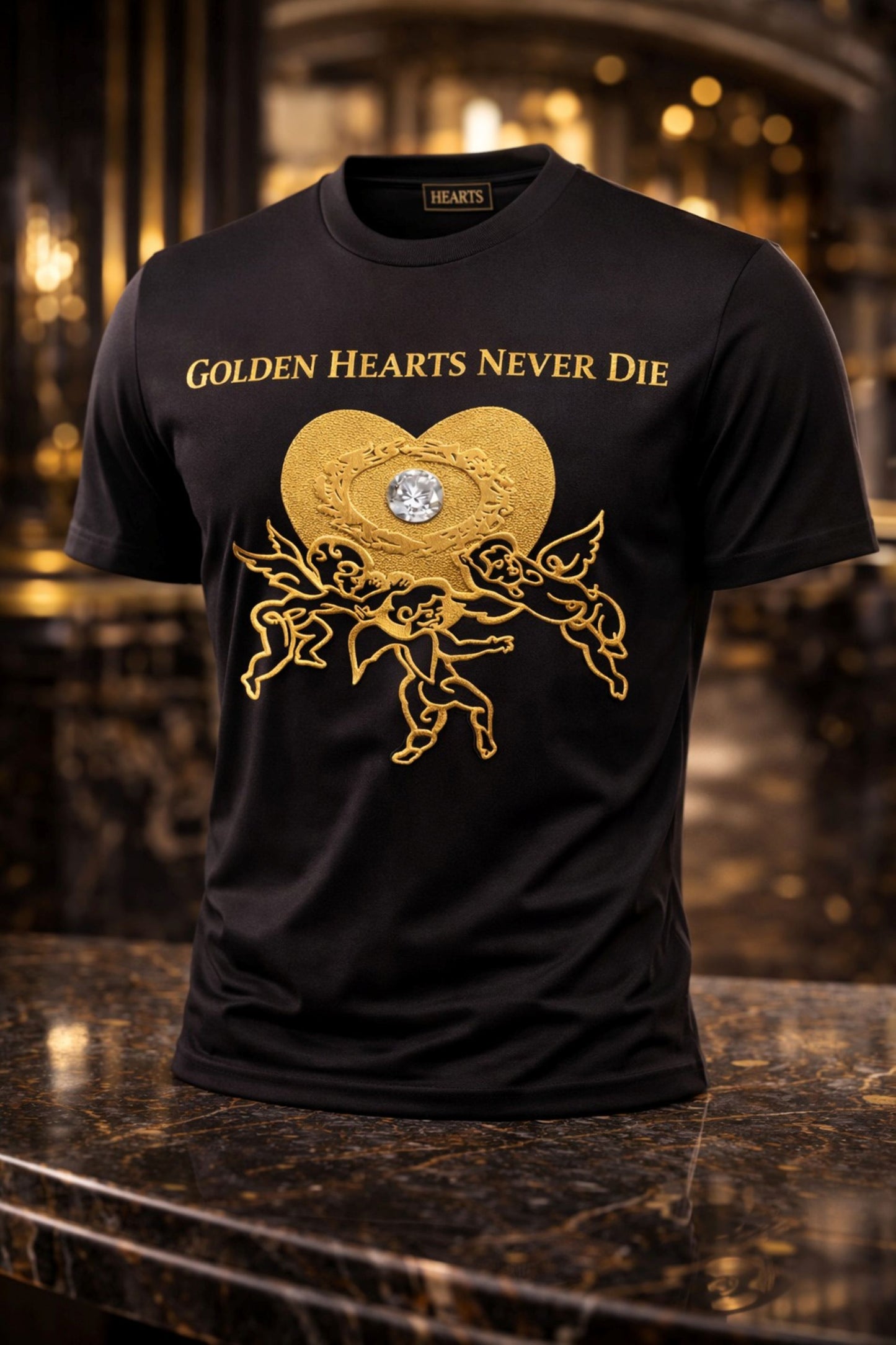 Golden Hearts Never Die HEIKO SAXO Black/ Golden T-shirt