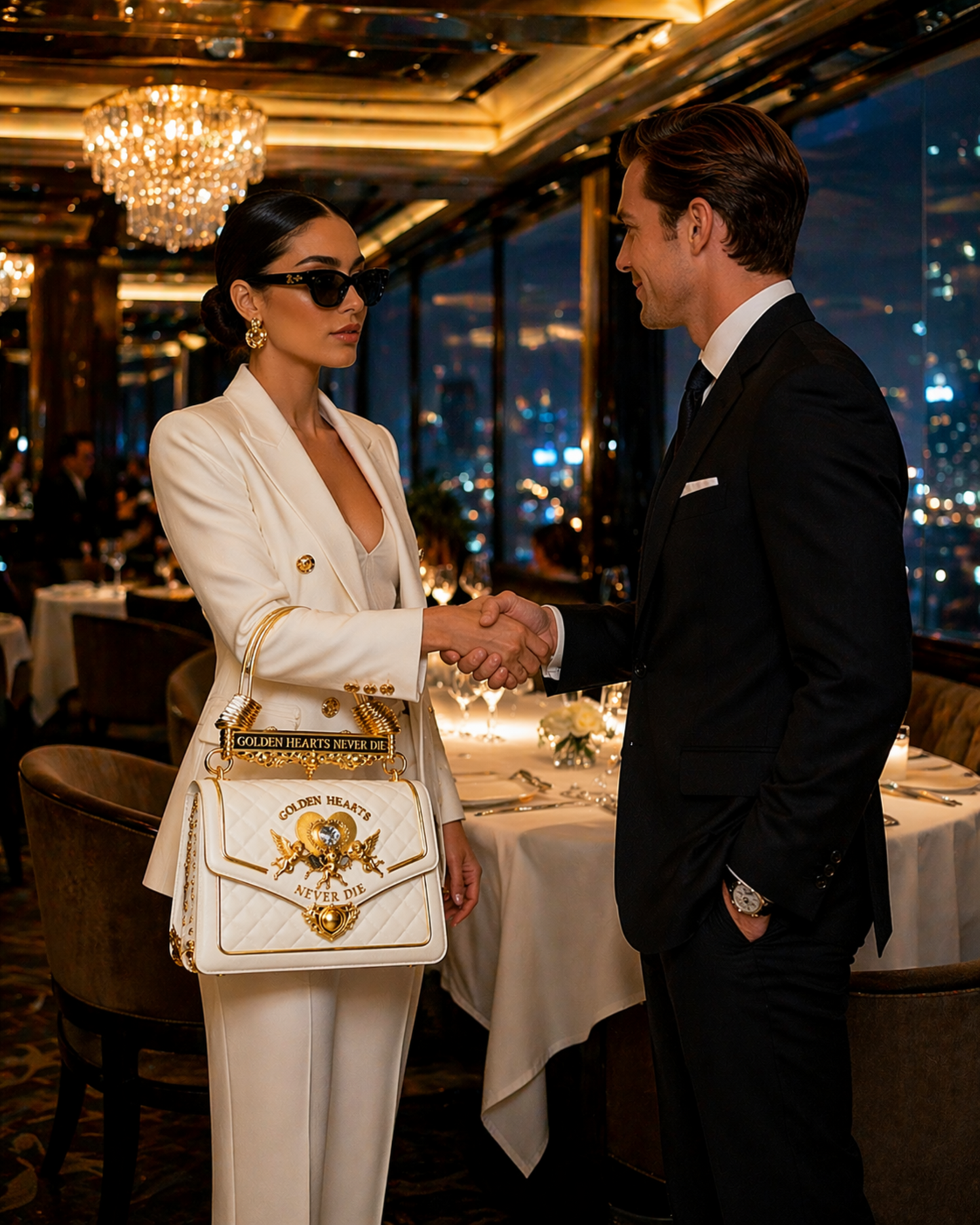 Golden Hearts Never Die Gold Luxury Bag